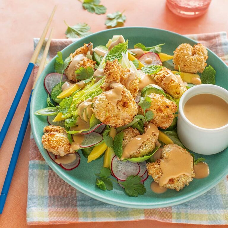 Air Fryer Coconut Panko Prawns & Peanut Sauce