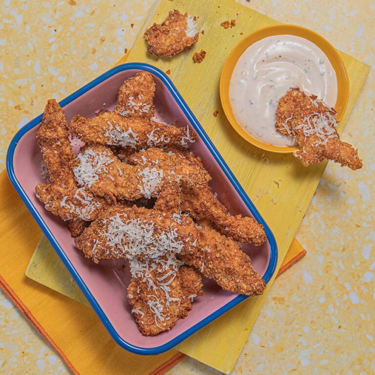 Air Fryer Parmesan & Cornflake Chicken Goujons