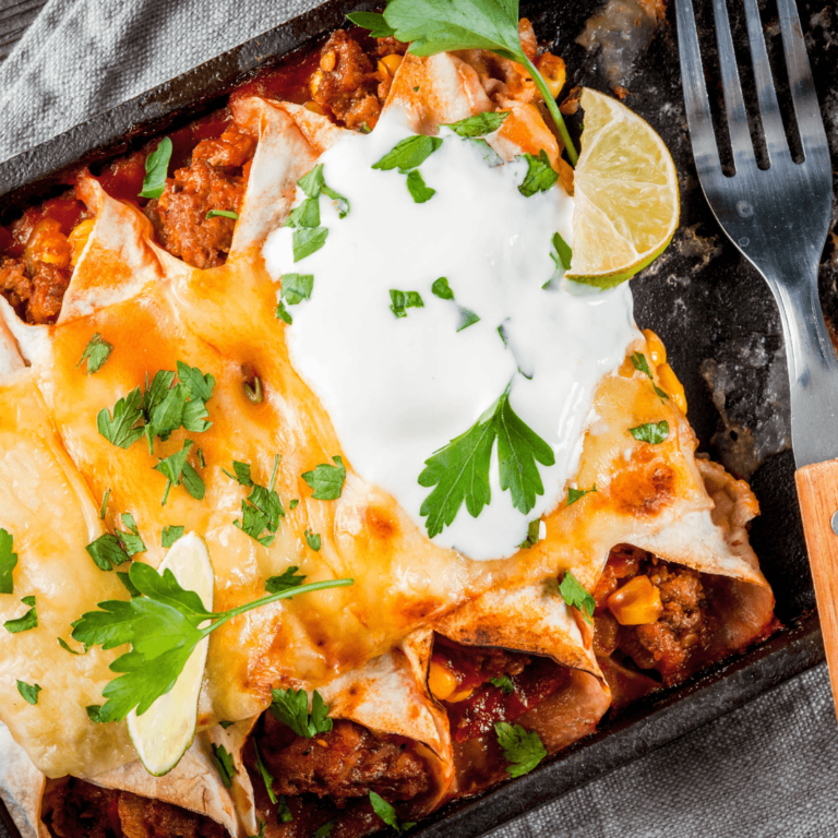 Air Fryer Chilli Beef Enchiladas