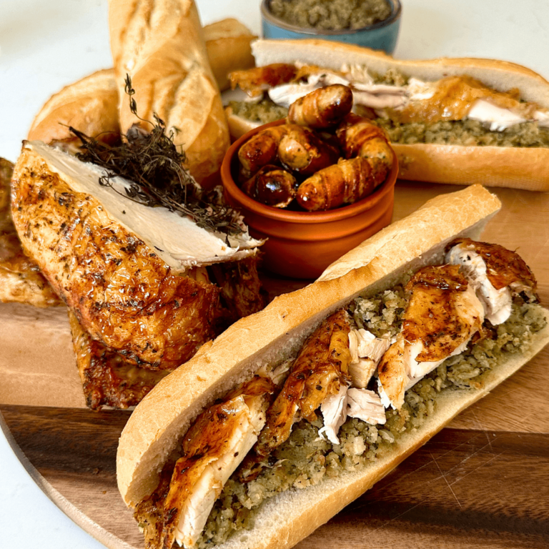 Air Fryer Chicken Stuffing Baguettes | Bored of Lunch