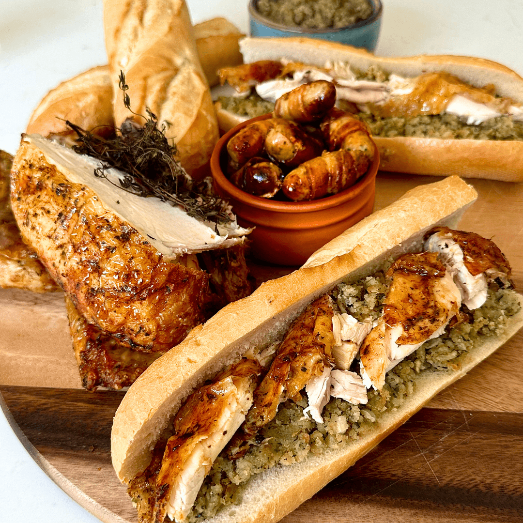 Air Fryer Chicken Stuffing Baguettes