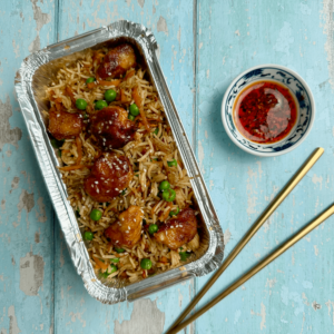Air Fryer Honey Garlic Chicken Fried Rice | Bored of Lunch