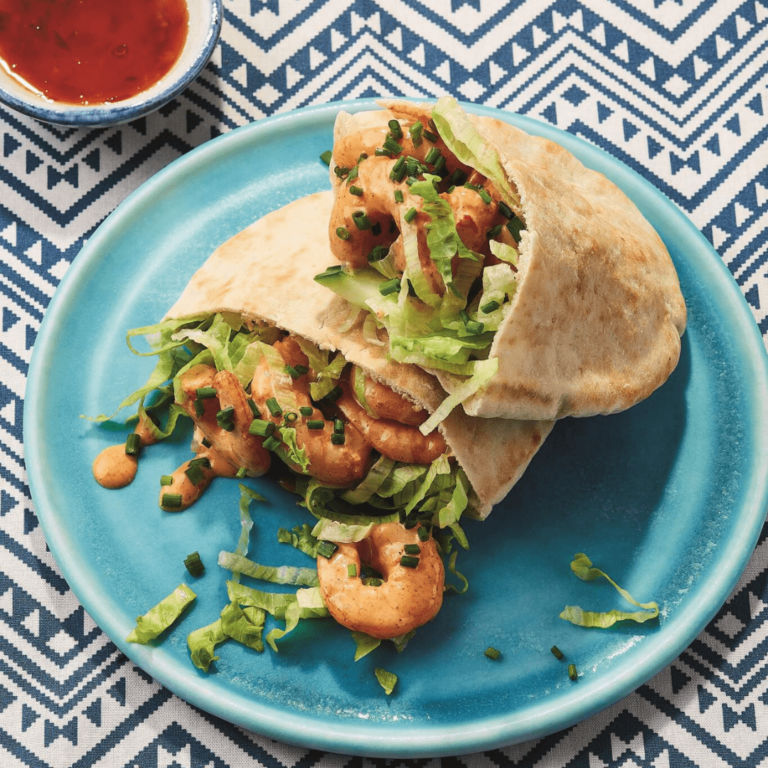 Air Fryer Sweet Chilli Prawn Cocktail Pitta