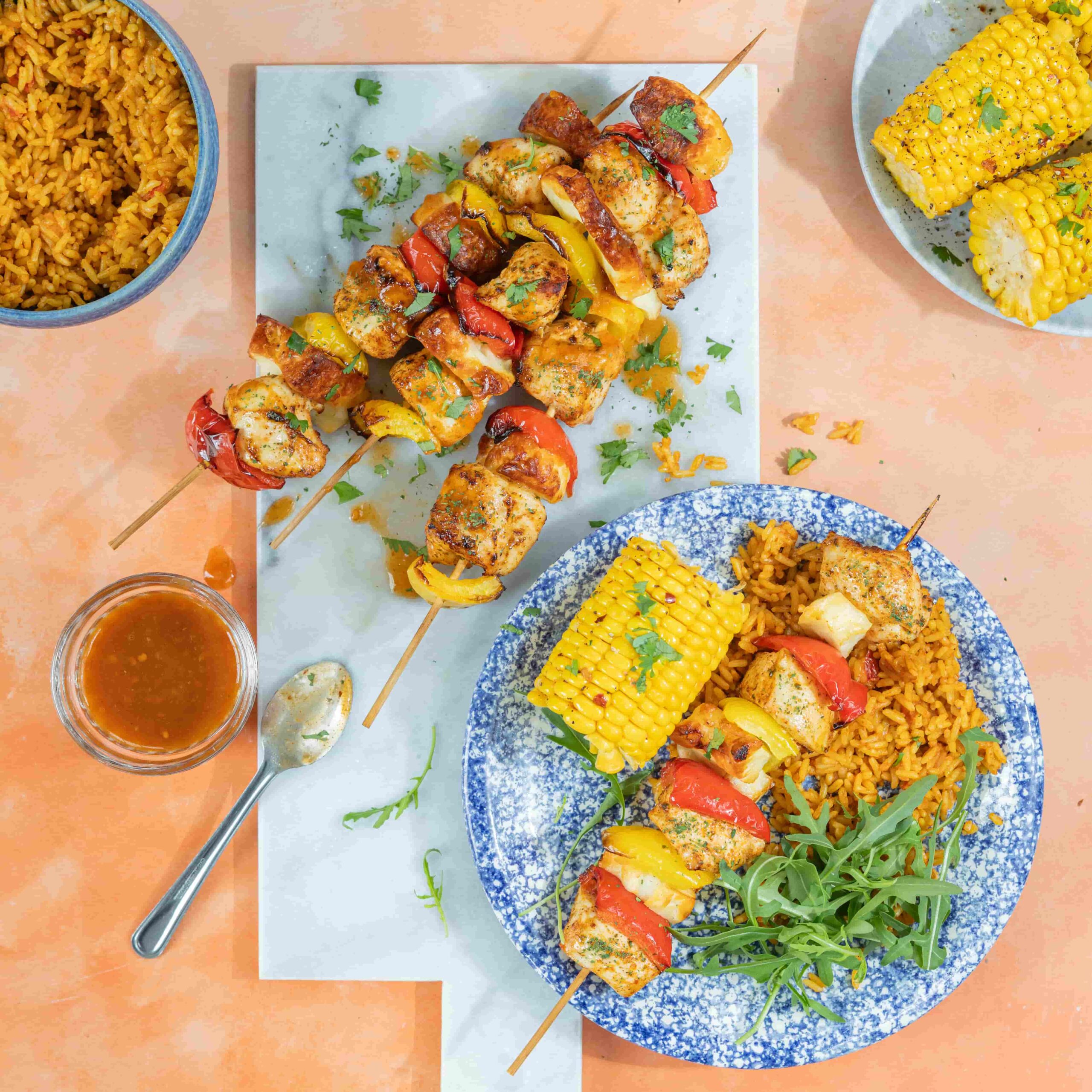 Bored of Lunch Air Fryer Chicken & Halloumi Skewers