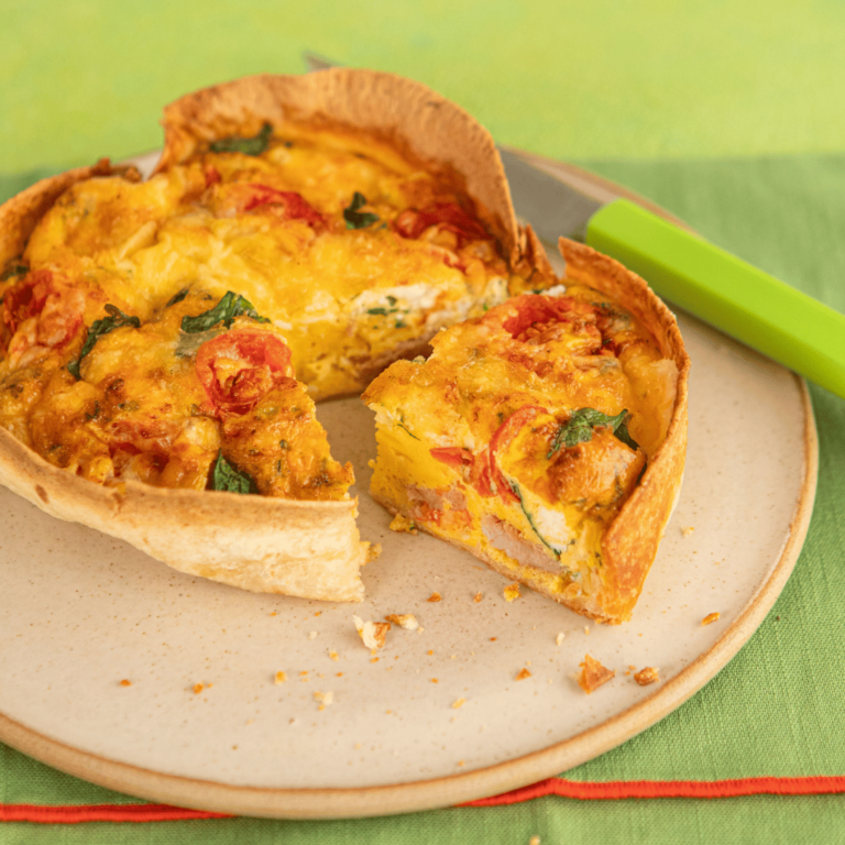 Air Fryer Ham, Spinach & Feta Quiche