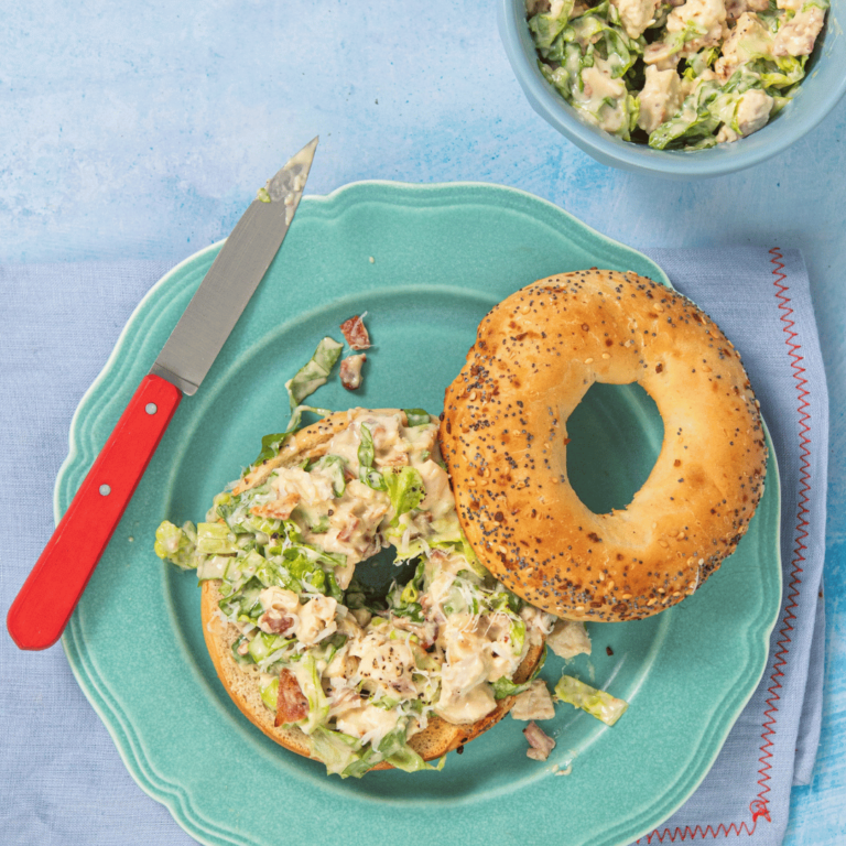 Chopped Caesar Salad Bagels