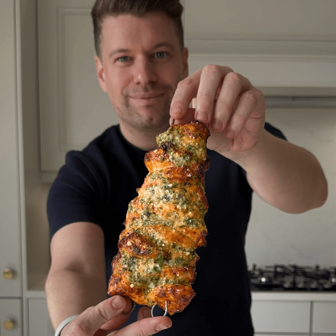 Air Fryer Garlic Parmesan Skewers | Bored of Lunch