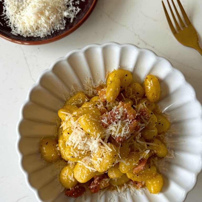 Air Fryer Gnocchi Carbonara