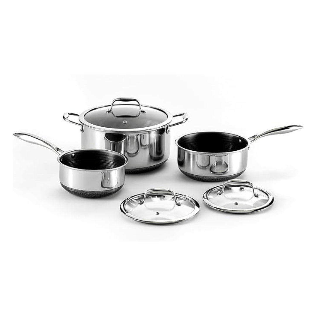 HexClad Hybrid Nonstick 6-Piece Pot Set