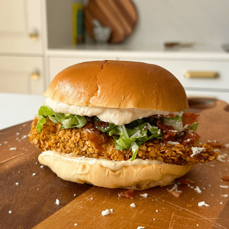 Air Fryer Chicken Caesar Burgers