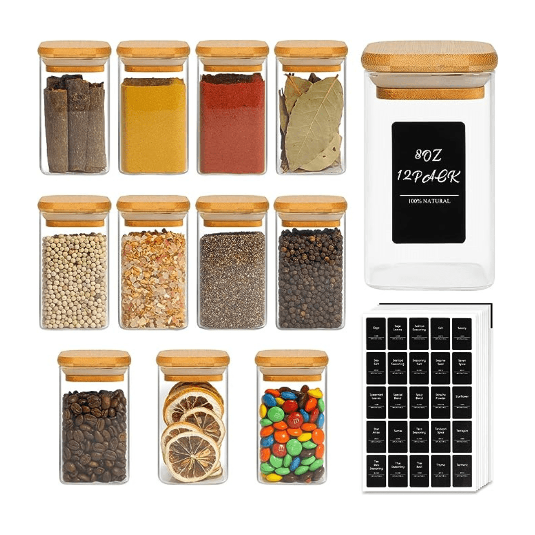 glass spice containers