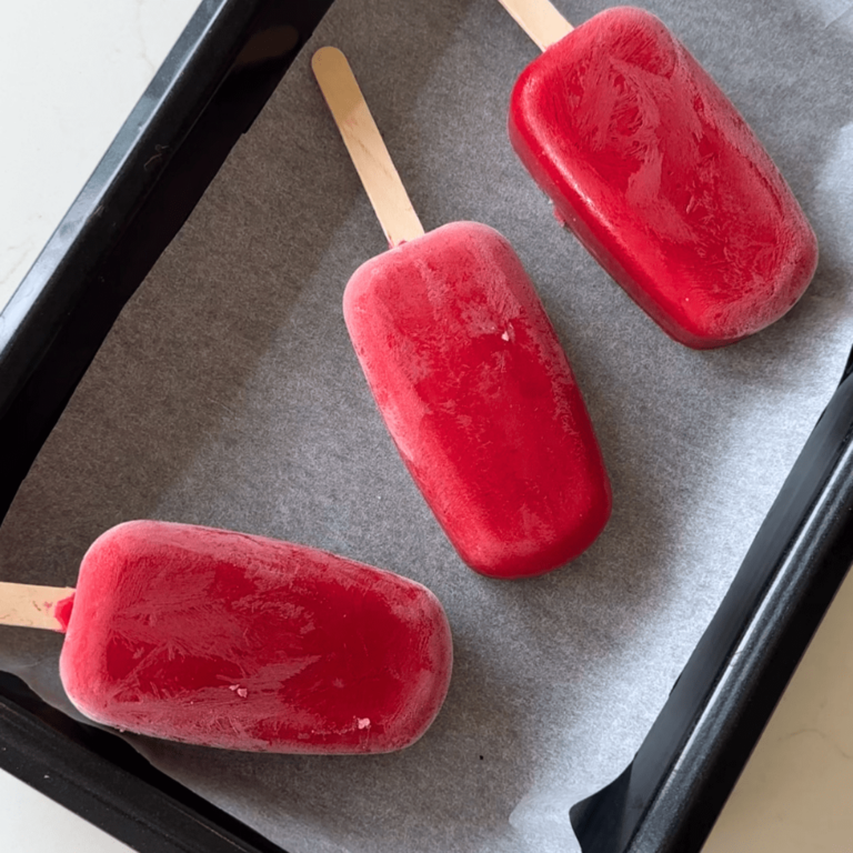 Strawberry Sorbet Ice Lollies