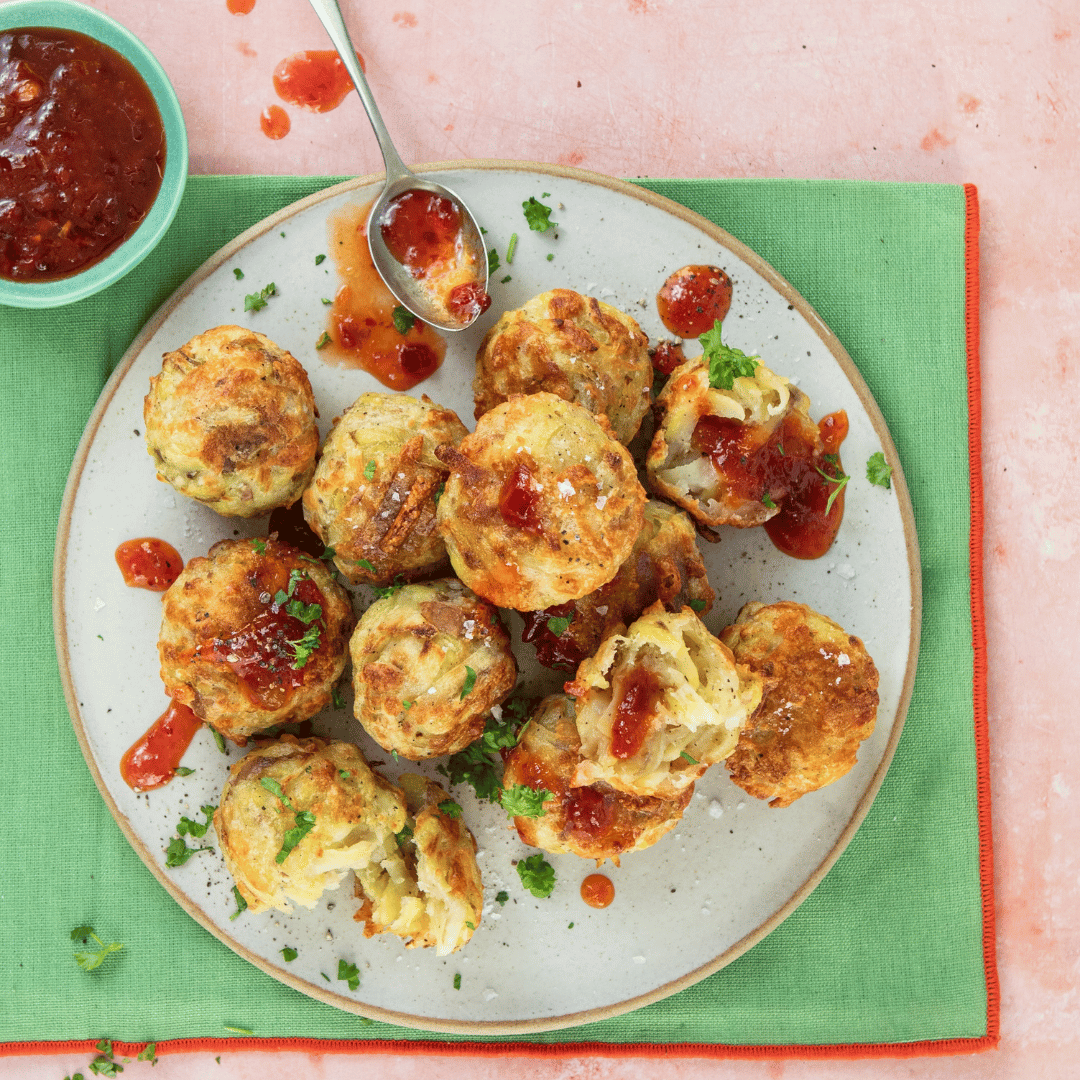 Bored of Lunch Recipes Air Fryer Halloumi Potato Tots