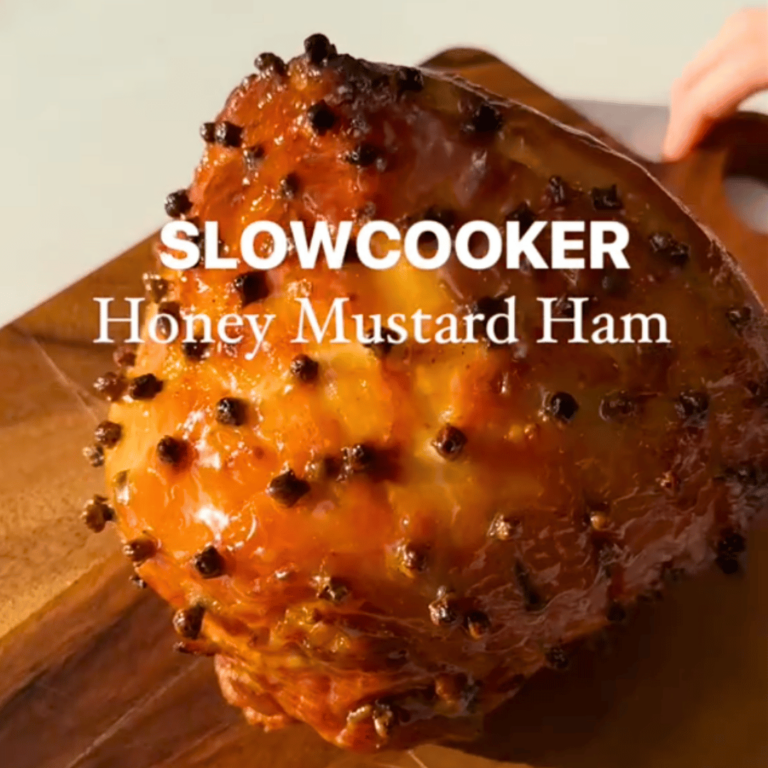 Slowcooker Honey Mustard Ham (Cooked in Cola)