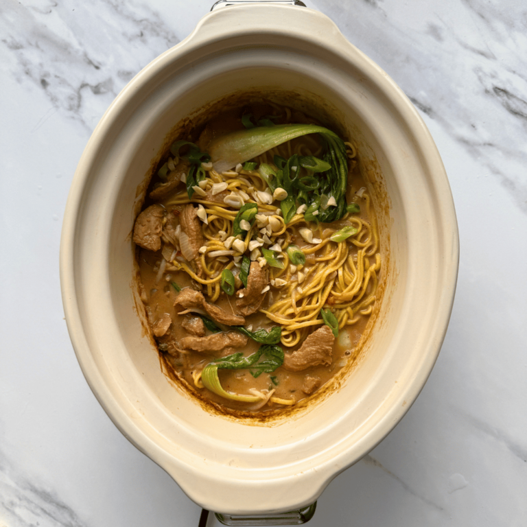 Slowcooker Pork Satay Noodles