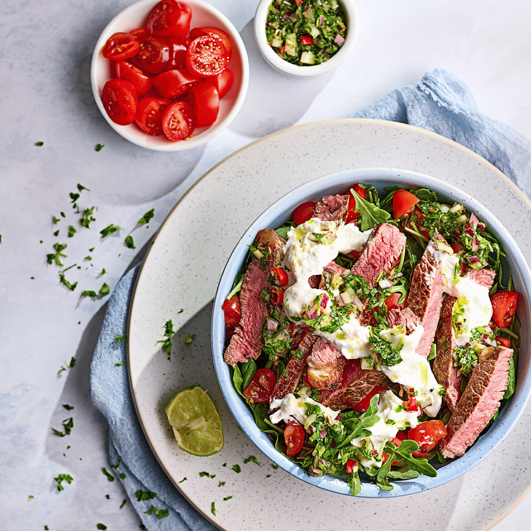 Air Fryer Chimichurri Steak Bowls