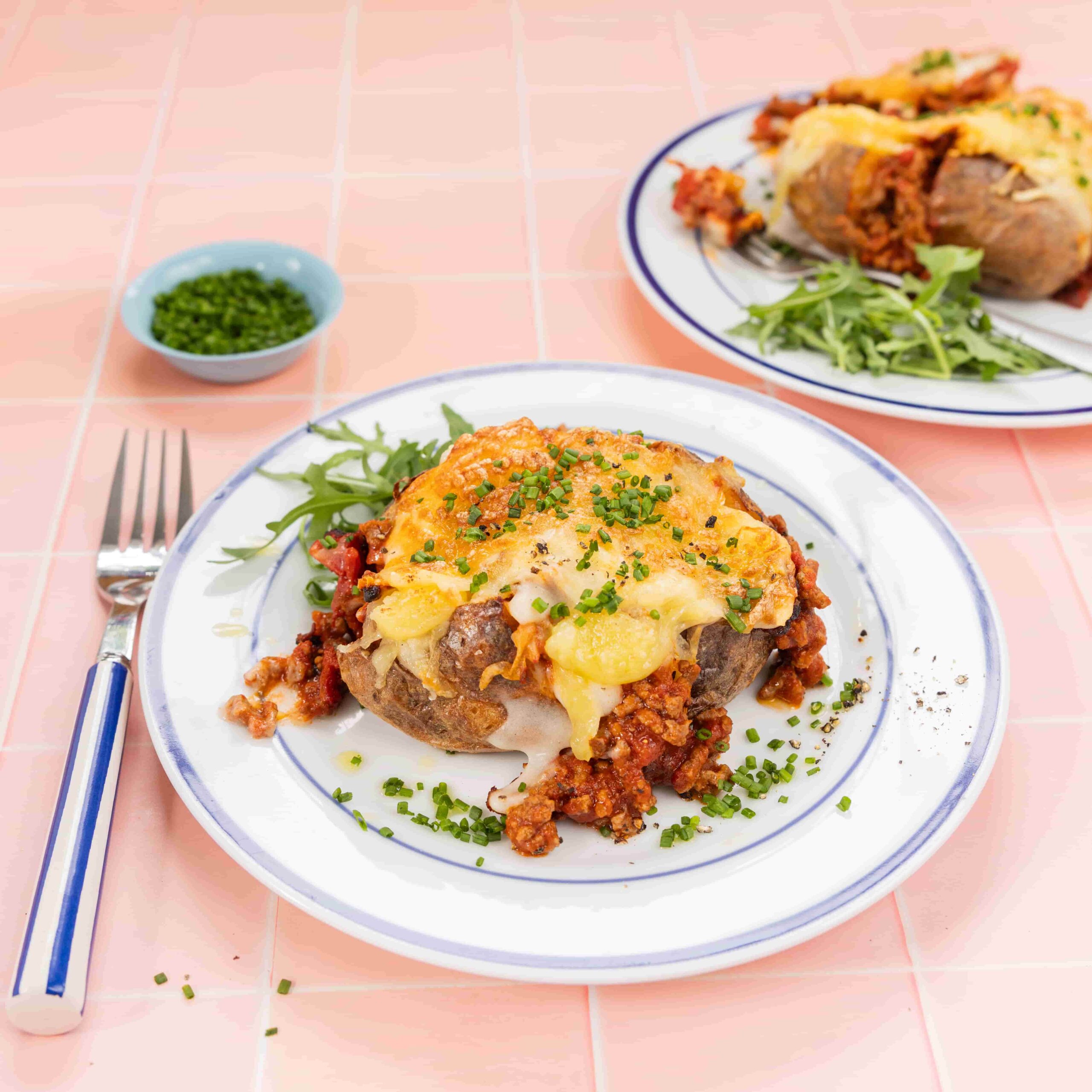Air Fryer Lasagne Baked Potatoes