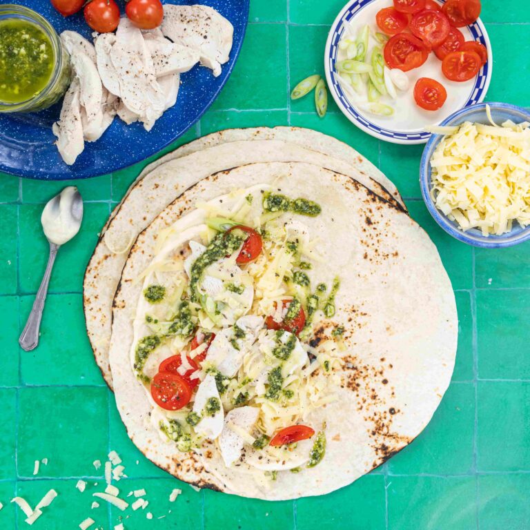 Air Fryer Pesto Chicken Wrap