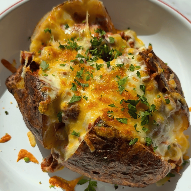 Air Fryer Lasagne Baked Potatoes