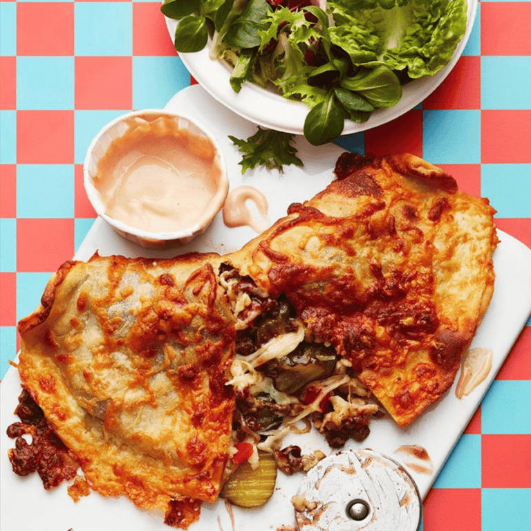 Air Fryer Cheeseburger Calzone