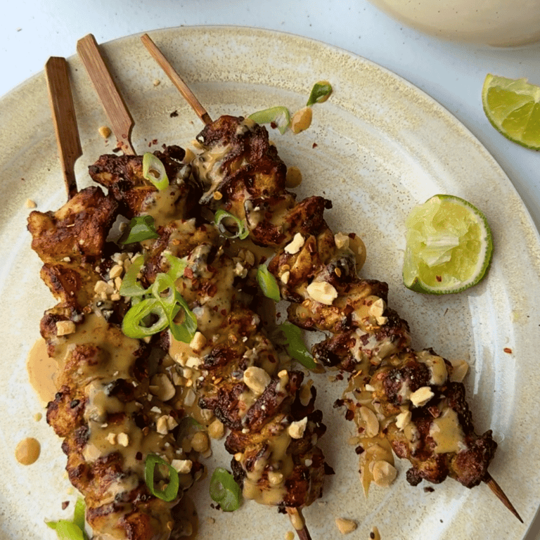 Air Fryer Chicken Satay Skewers