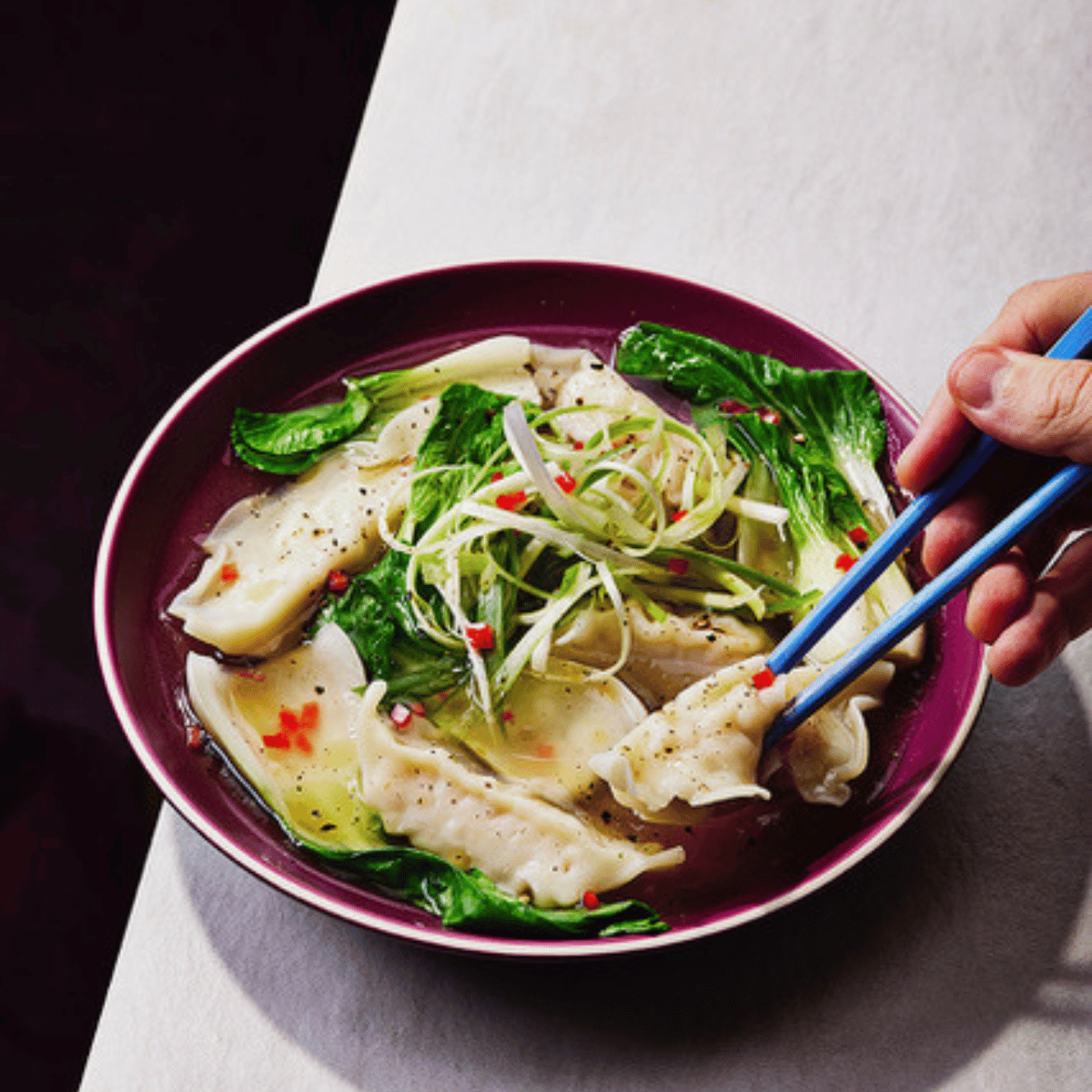 Gyoza and Pak Choi Broth