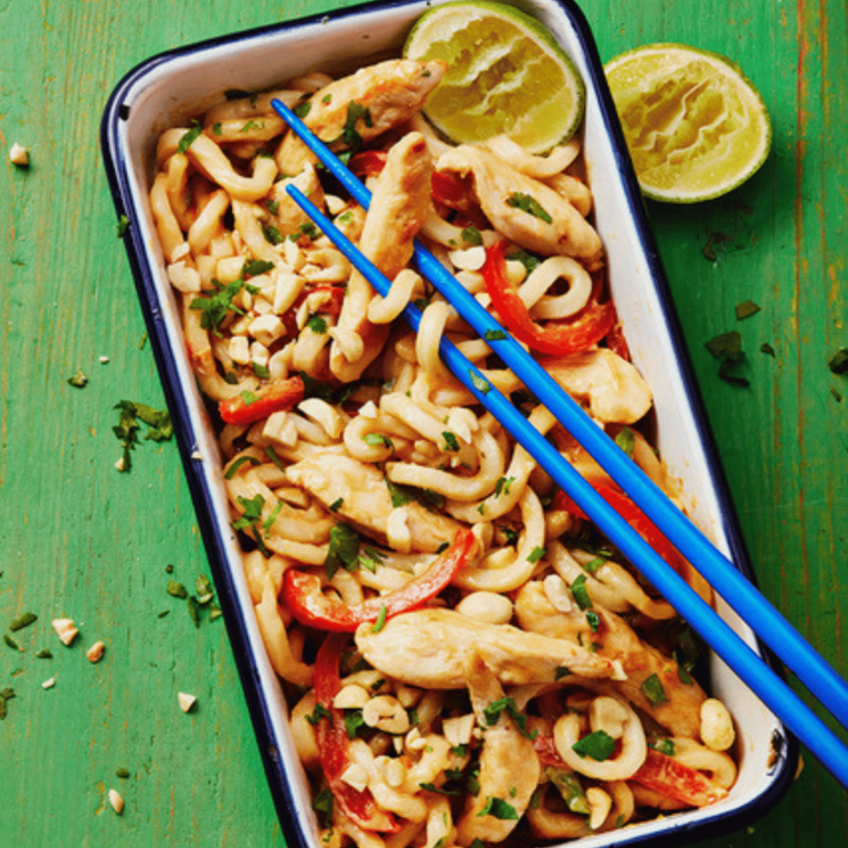 Meal Prep Creamy Peanut Lime Chicken Noodles