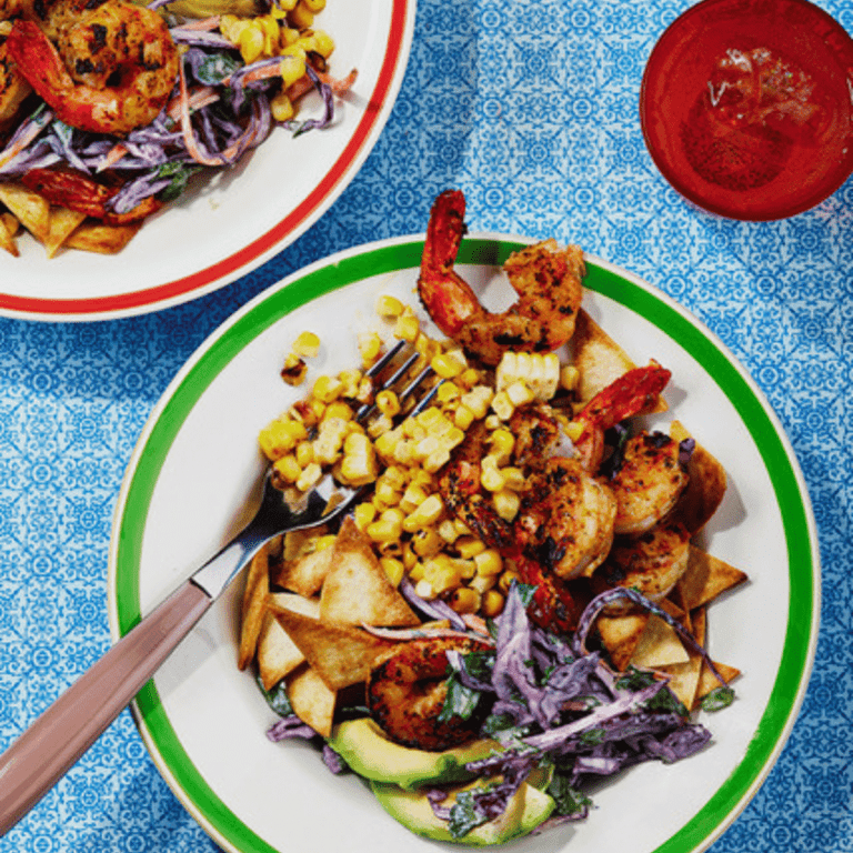 Charred Prawn Taco Salad Bowls