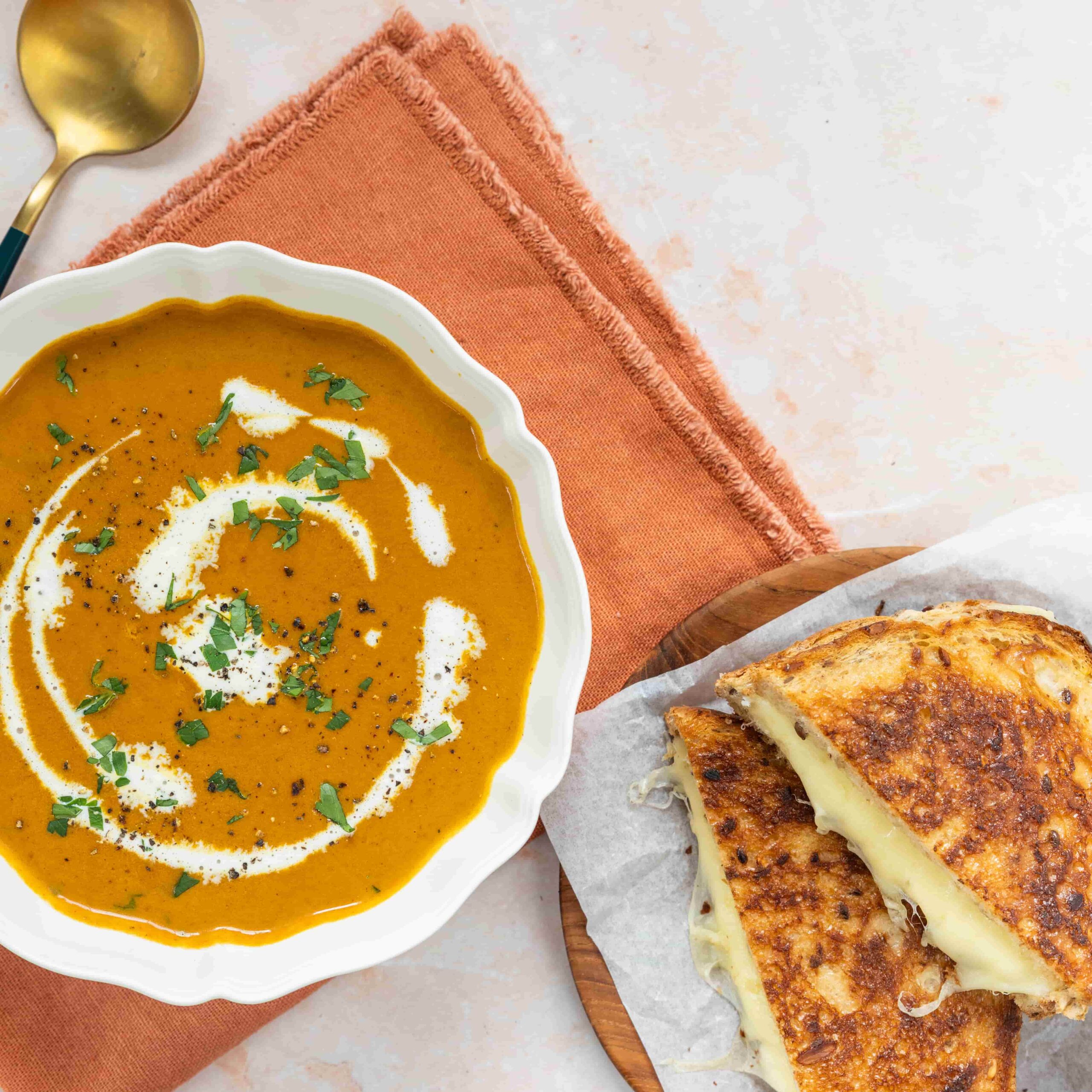 Air Fryer Spiced Butternut Squash Soup