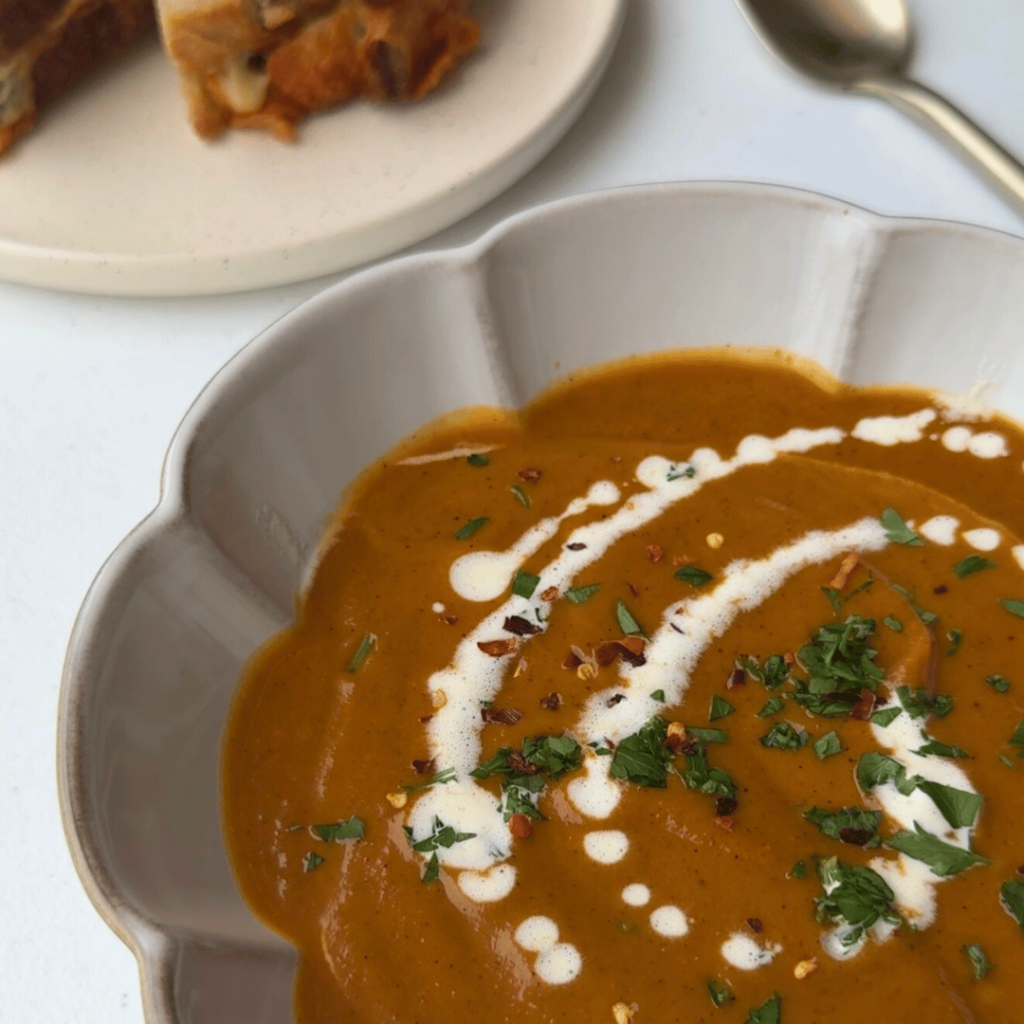 Image showcasing AIr Fryer Spiced Parsnip Soup | Bored of Lunch
