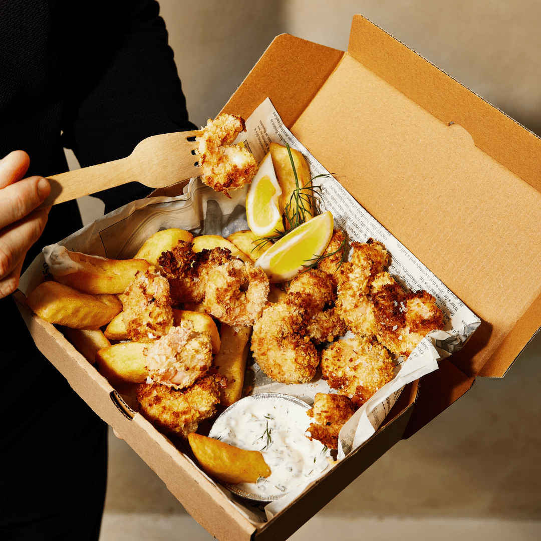 Air Fryer Breaded Scampi with Tartare Sauce