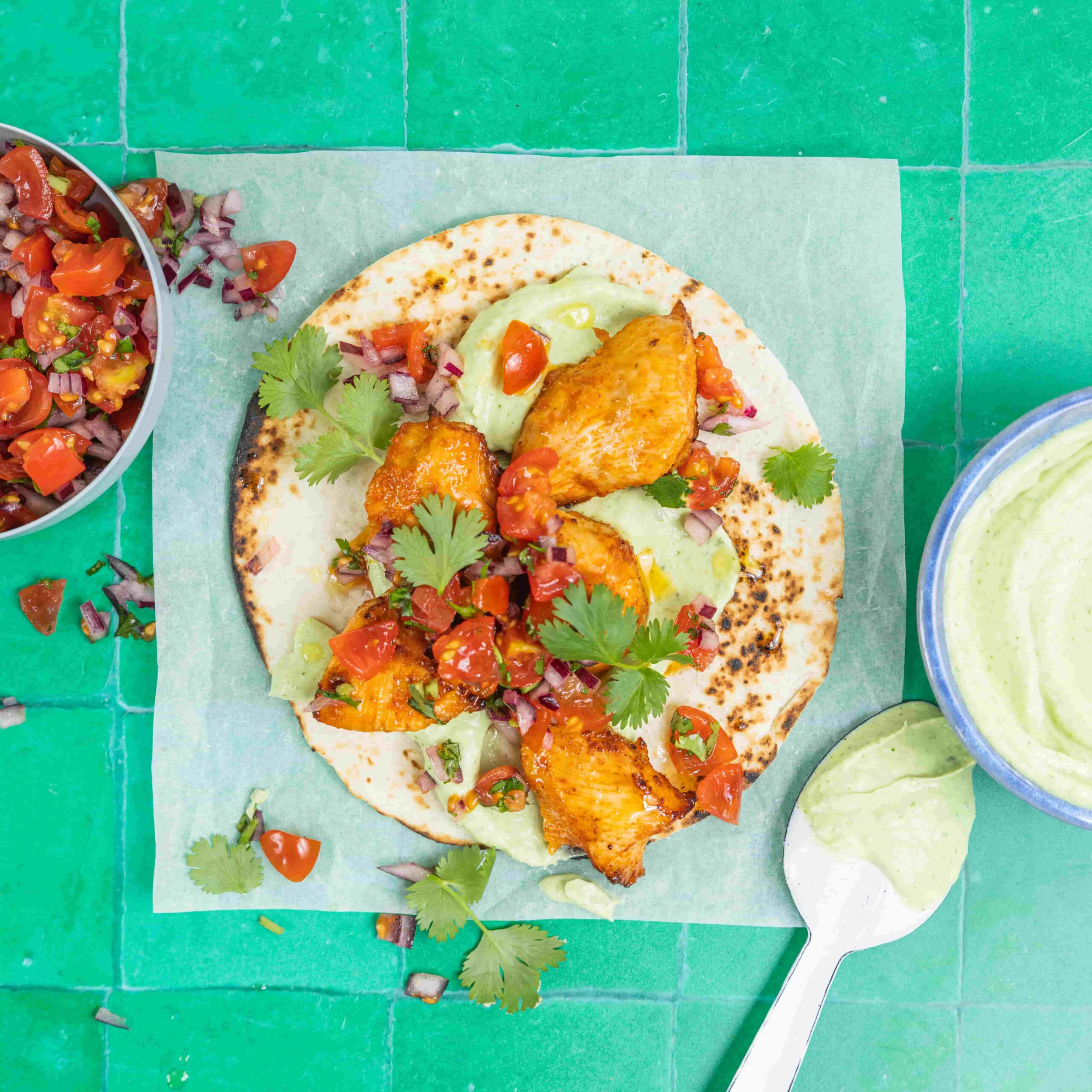 bored of lunch Sriracha & Lime Chicken Tacos