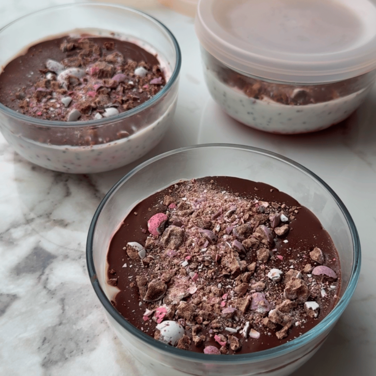 Mini Egg & Raspberry Chia Pudding
