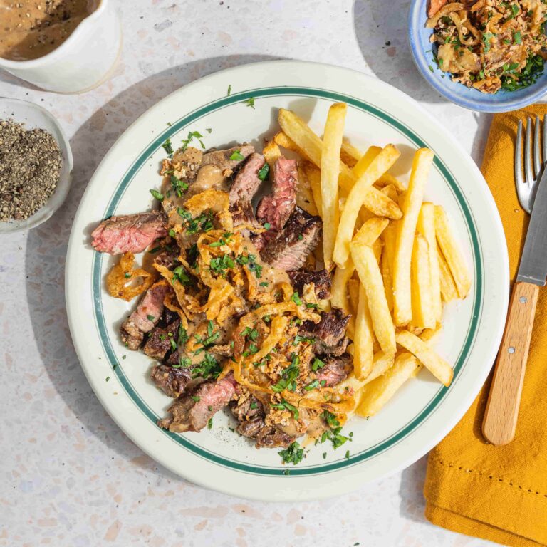 Air Fryer Peppercorn Steak & Chips