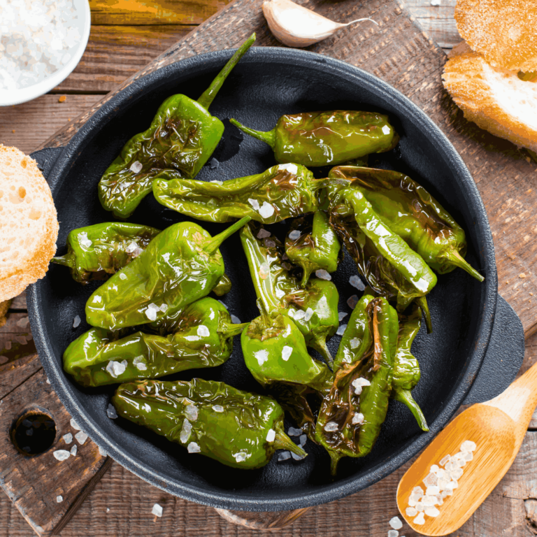 Air Fryer Padrón Peppers with Jalapeño & Lime Dip