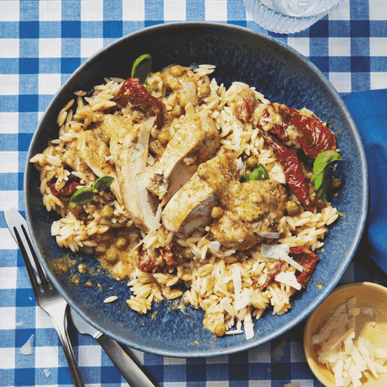 Creamy Pesto Chicken Orzo